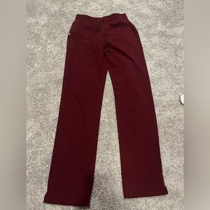 Jaanuu Burgundy Kerr 365 High Waisted Scrub Pant XS Tall